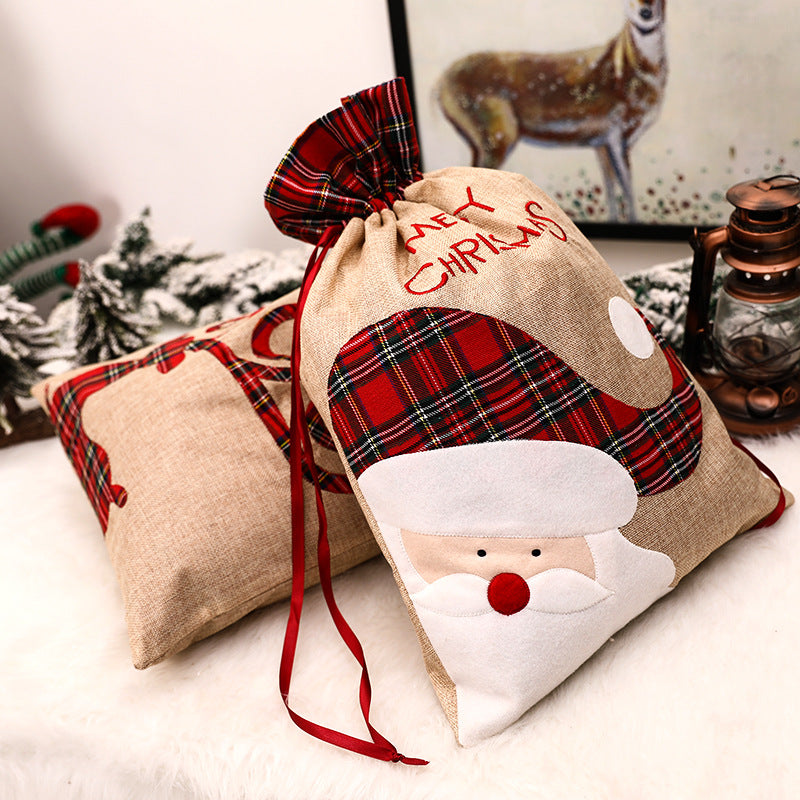 Cute Christmas Candy Bag - Hemp Fabric Gift Pouch