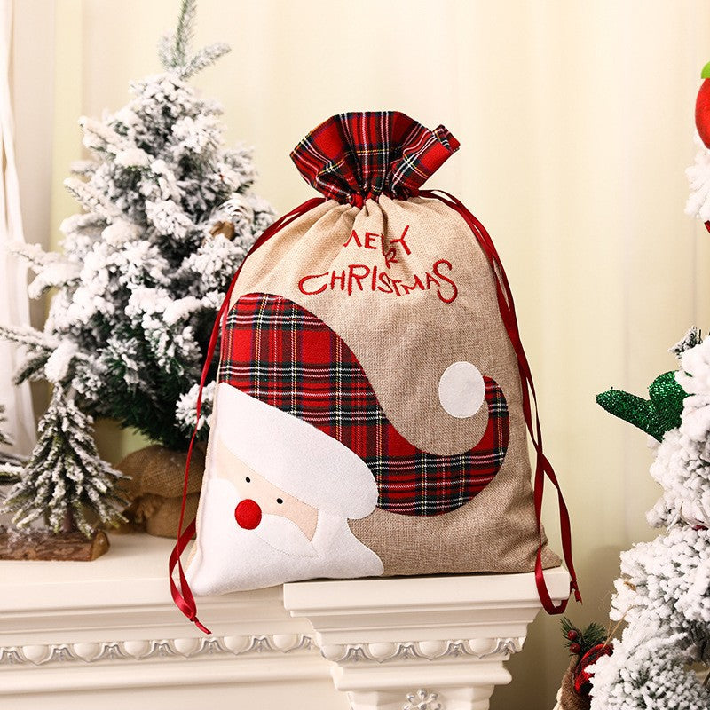 Cute Christmas Candy Bag - Hemp Fabric Gift Pouch