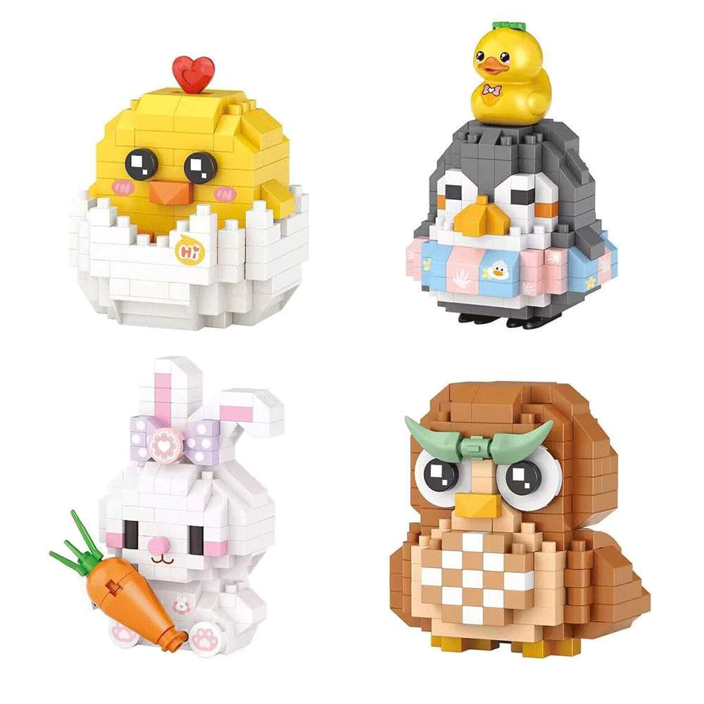 4 Pack Easter Building Block Toys