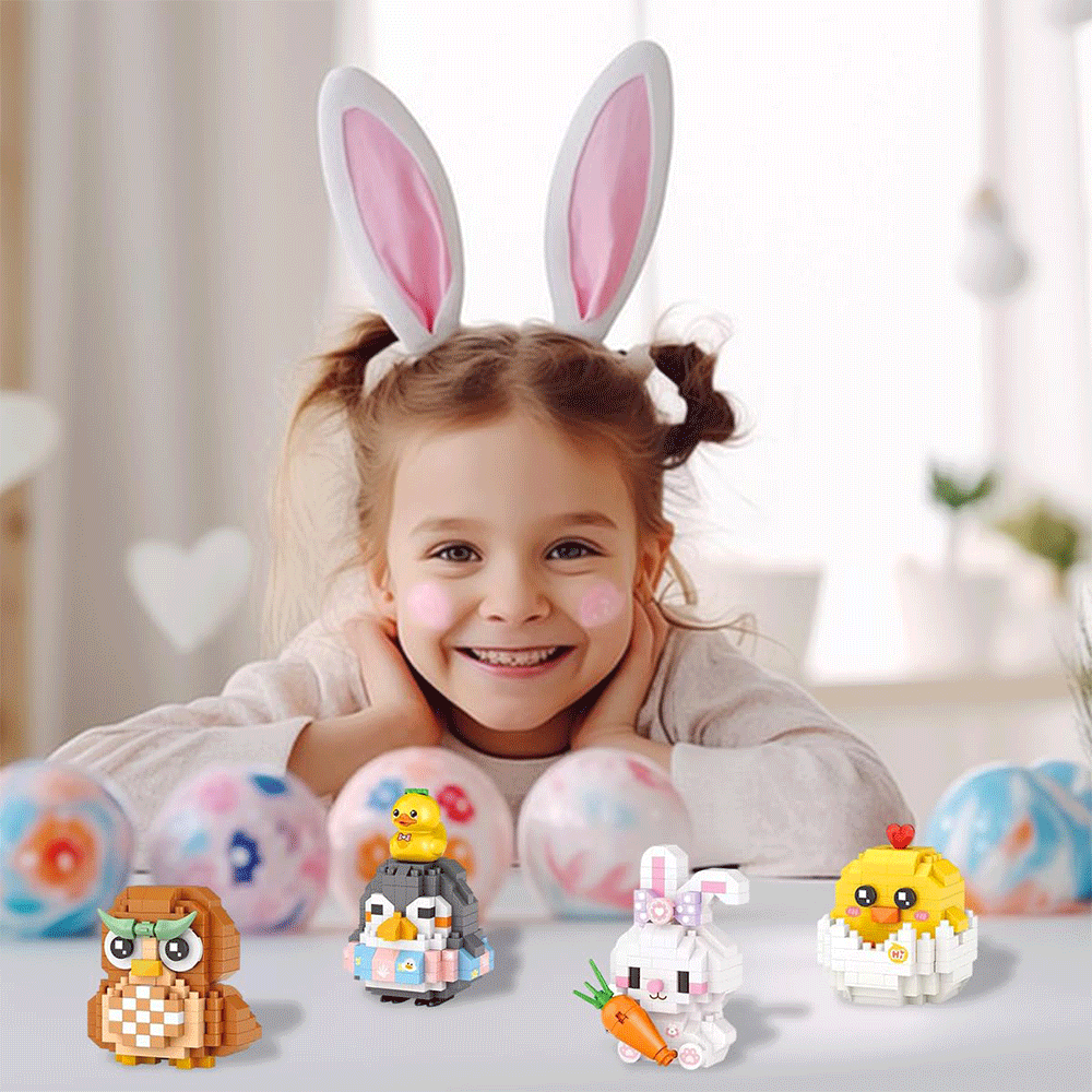 4 Pack Easter Building Block Toys