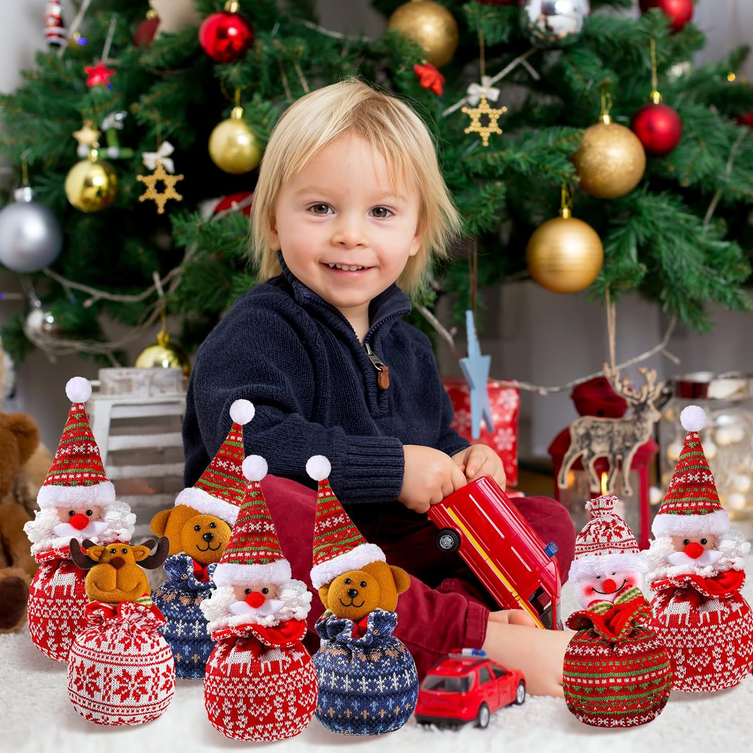 Christmas Knitted Doll Gift Bags