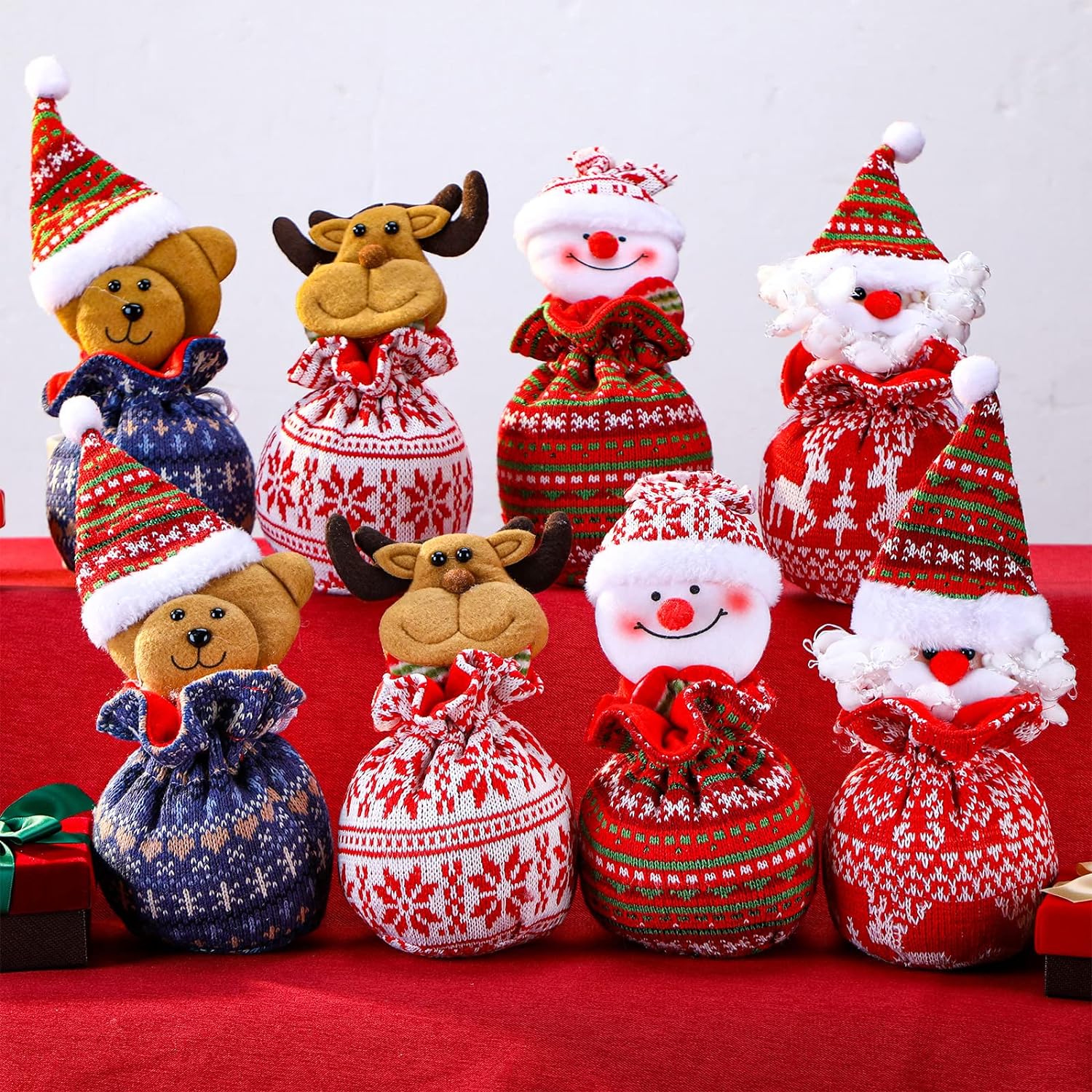 Christmas Knitted Doll Gift Bags