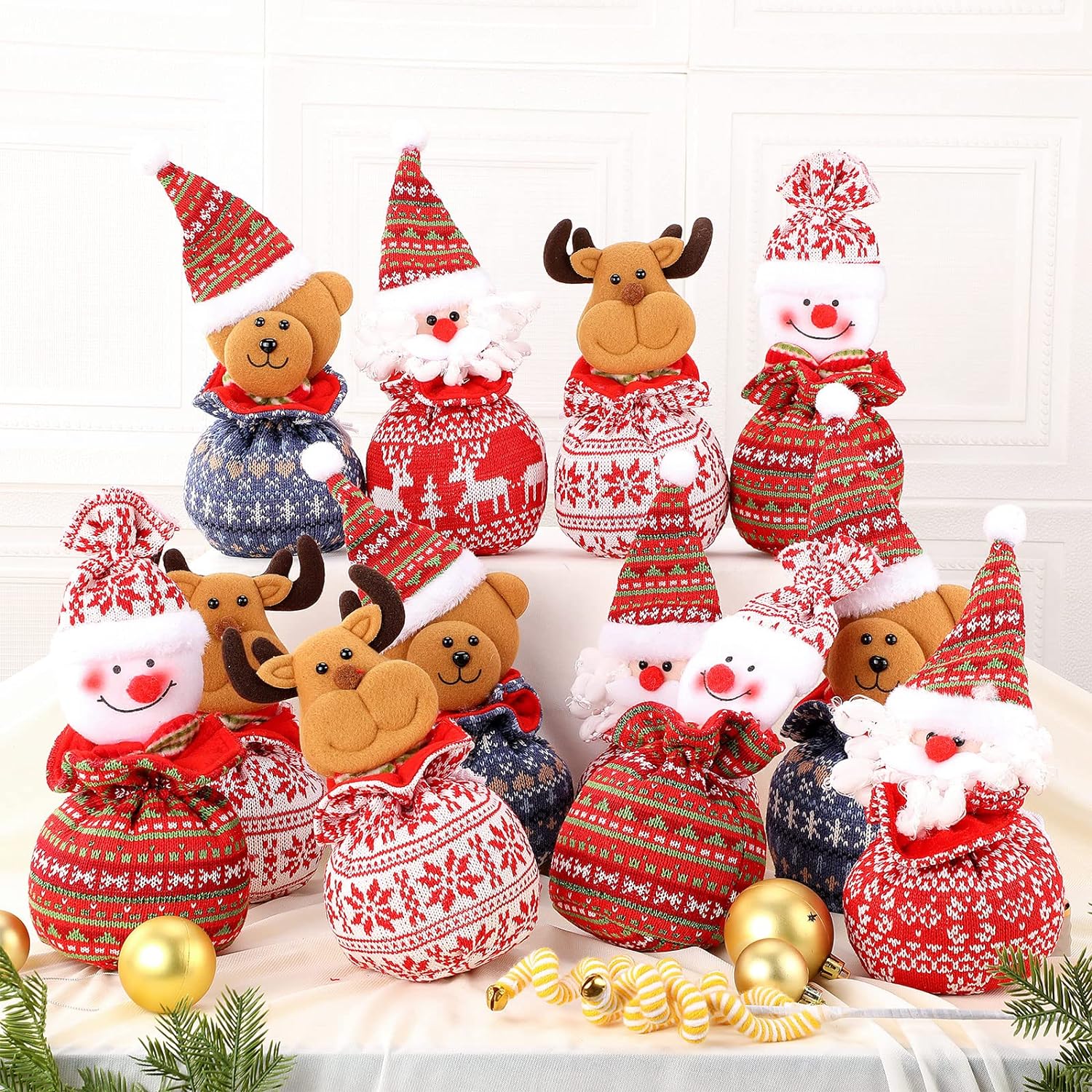 Christmas Knitted Doll Gift Bags