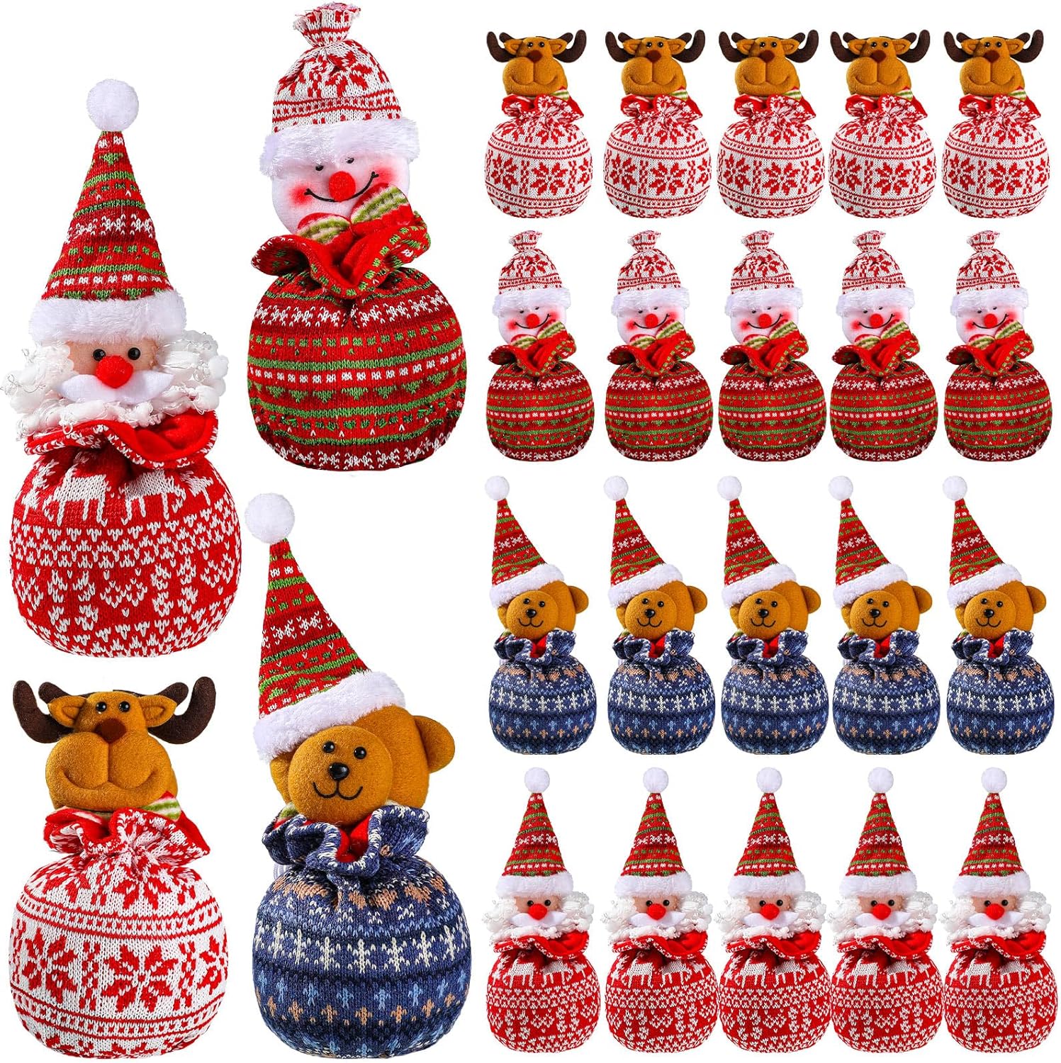 Christmas Knitted Doll Gift Bags