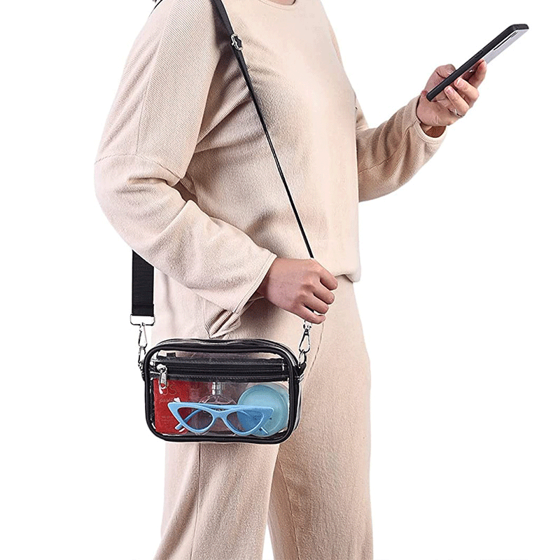 Clear Stadium-Approved Crossbody Bags 8"x2"x5"