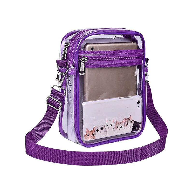 Transparent Crossbody Purse 8.6"x2.4"x6.7"
