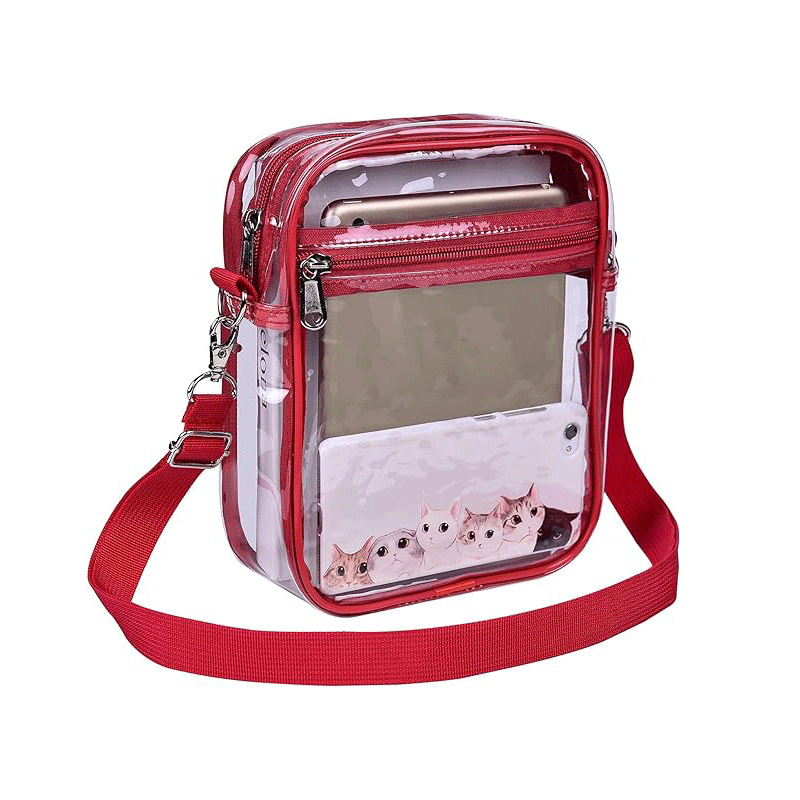 Transparent Crossbody Purse 8.6"x2.4"x6.7"