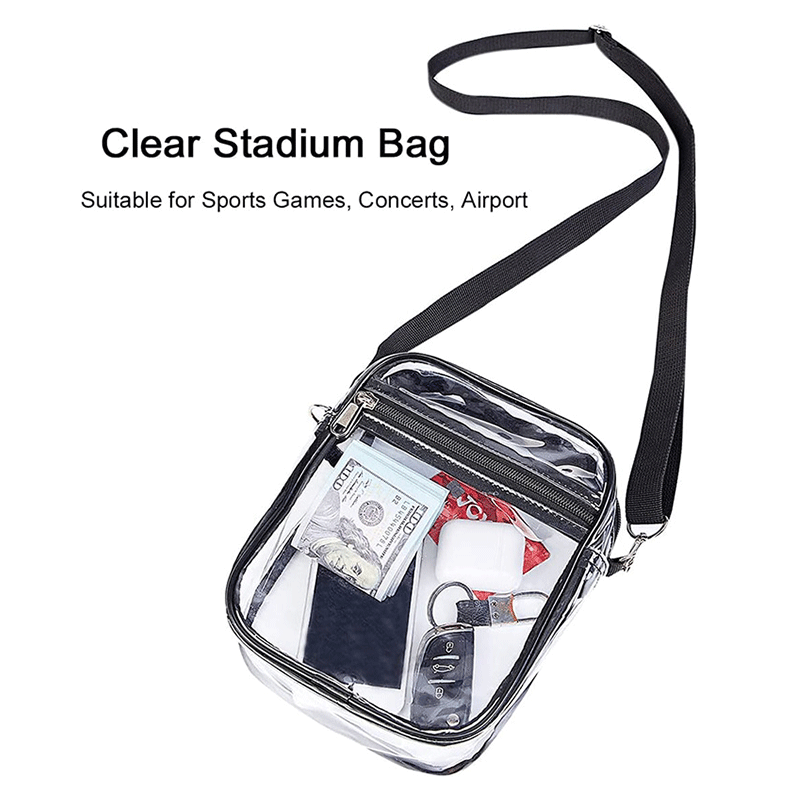 Transparent Crossbody Purse 8.6"x2.4"x6.7"