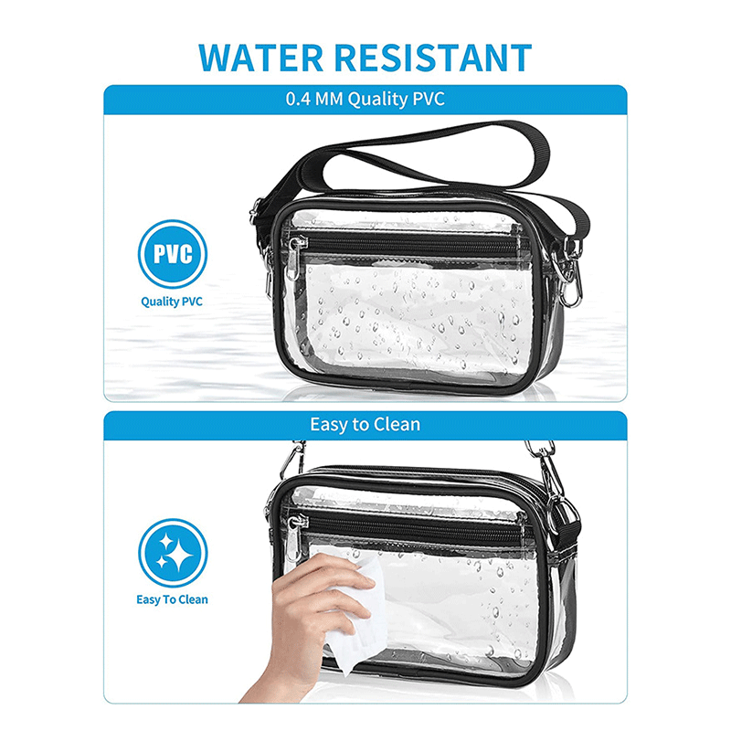 Clear Stadium-Approved Crossbody Bags 8"x2"x5"