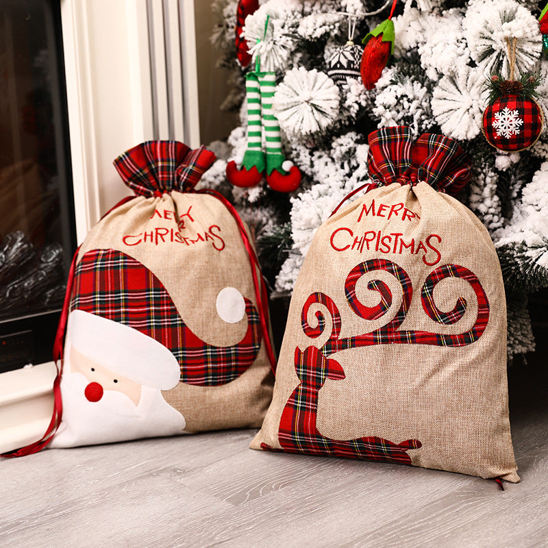 Cute Christmas Candy Bag - Hemp Fabric Gift Pouch