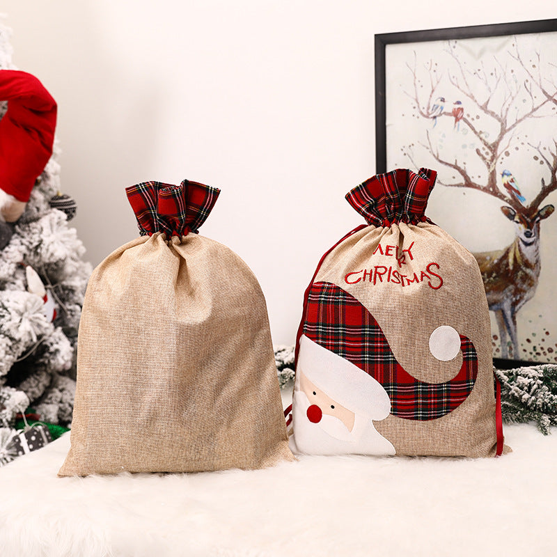 Cute Christmas Candy Bag - Hemp Fabric Gift Pouch