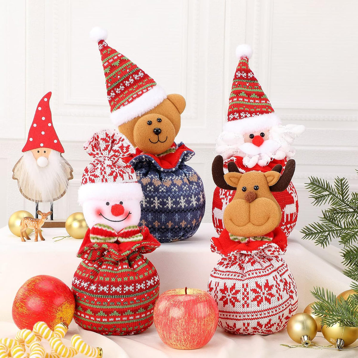 Christmas Knitted Doll Gift Bags