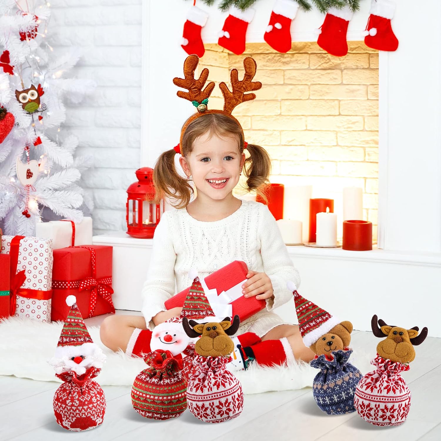 Christmas Knitted Doll Gift Bags