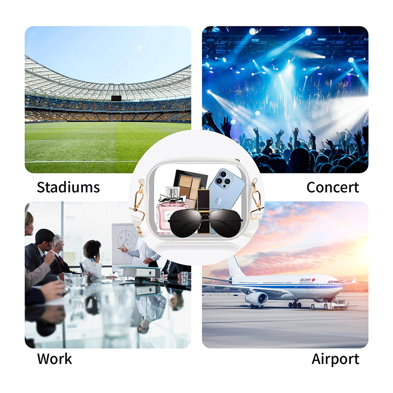 Clear Crossbody Purse Stadium Approved Bags 7.8"x2.6"x6.8"