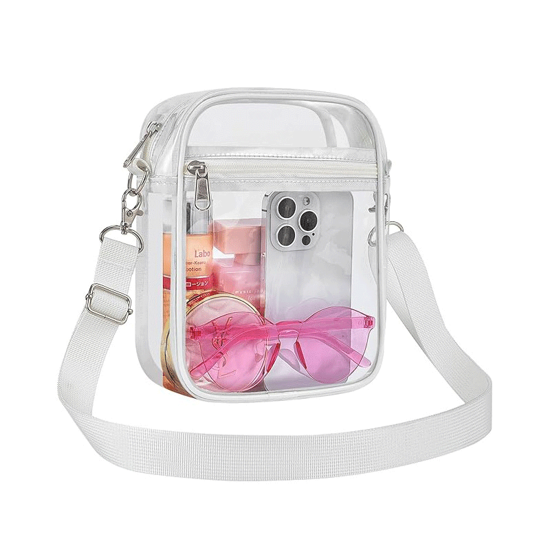 Transparent Crossbody Purse 8.6"x2.4"x6.7"