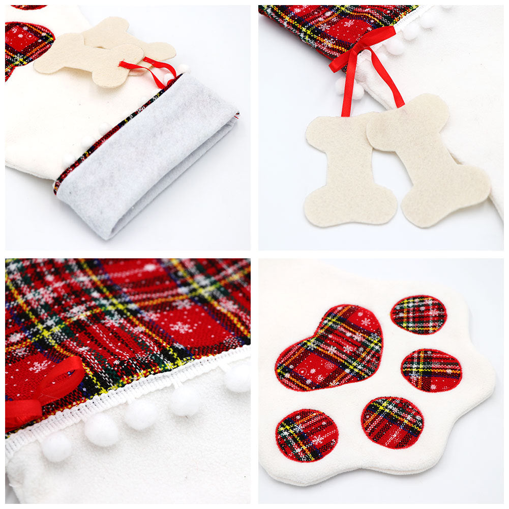 Christmas Knitted Dog Paw Sock Gift Bag